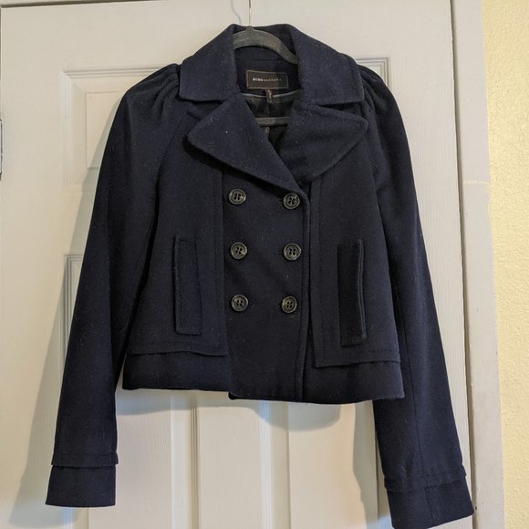 BCBGMaxAzria Jackets & Blazers - BCBG MaxAzria Navy Wool Peacoat